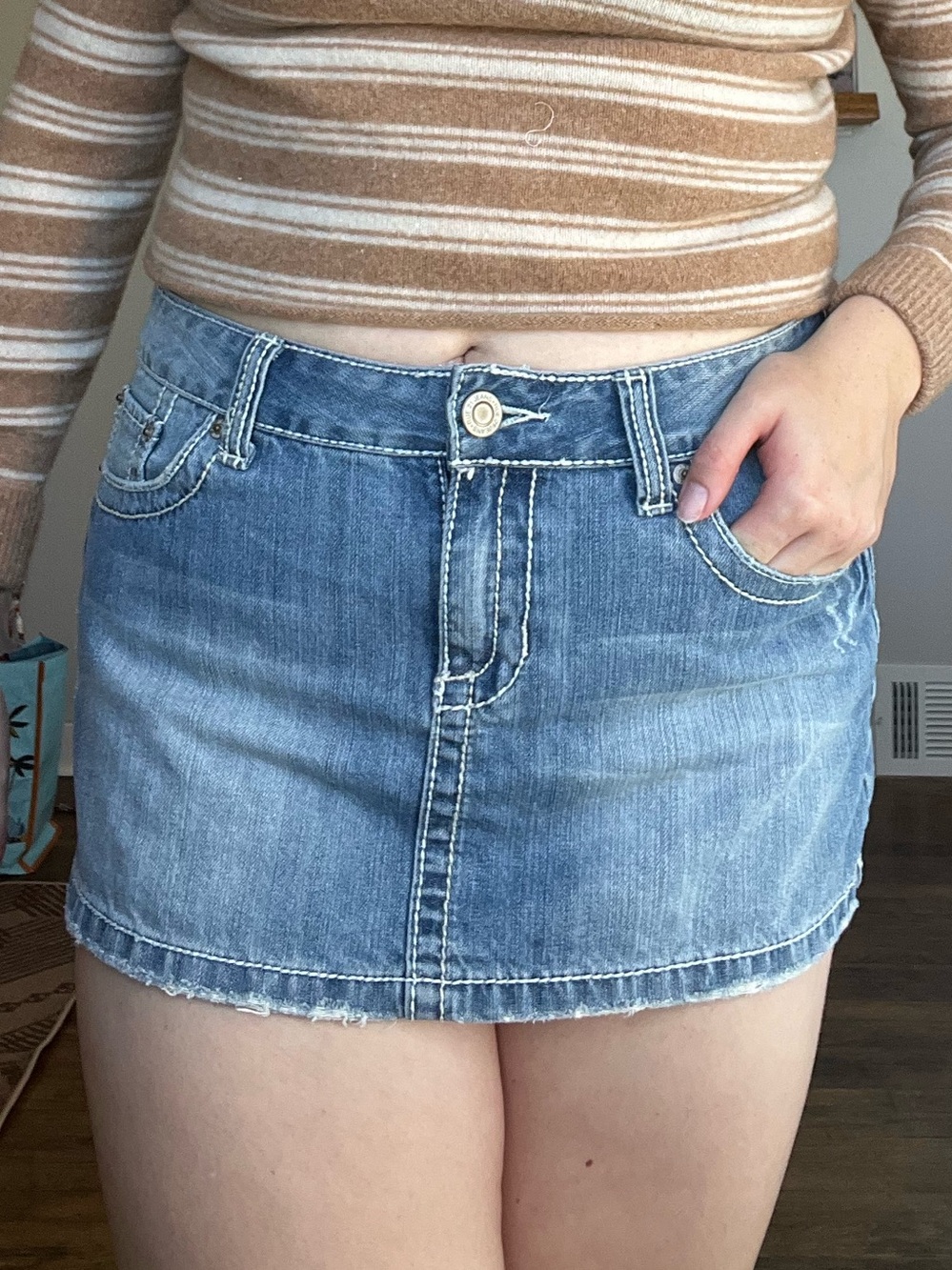 Denim mini skirt